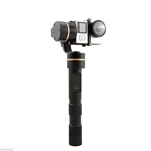 Feiyu G4 3-Axis Handheld Gimbal for GoPro Hero4/3+/3 and Other Sports Cameras of Similar Size With EACHSHOT® Battery Extender + Remotes + Charging and Video Output Cables (Gold)