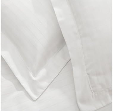 2 Piece Euro Shams 400 Thread Count 100% Egyptian Cotton Solid Pattern (26" x 26" (66cm x 66cm ), White Stripe)
