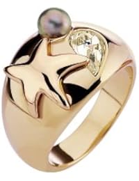 MISAKI RING SEALIFE SIZE 54 - Anillo de acero inoxidable con perla, talla 14 (17,2 mm)