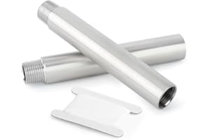 ERGAOBOY 2 Pcs 150MM 3/4" Female Thread X 3/4" Male Thread BSP Nipple Cast Iron Pipe 304 Stainless Steel Pipe Fittings