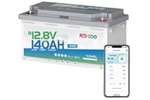 Redodo 12V 140Ah Bluetooth Batterie Lithium,LiFePO4 Batterie Capacité Accrue de 40%,BMS 150A avec Protection Low-Temp,Fournit Jusqu'à 28,672kWh d'Energie Idéale pour sous Siège de Caravane Européenne