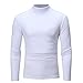 Produktbild LANSKIRT T-Shirt Herren Sweatshirt Slim Fit Langarm Shirt Bluse für Jogging Tops Freizeit Pullover Langarmshirts Herren Herbst Winter Reine Farbe Rollkragen Langarm T-Shirt Top Bluse