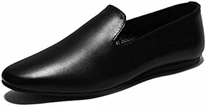 Fulinken Men's Leather Slip On Loafers Causal Mens Shoes Business Shoes Car Shoes Driving Moccasin Shoes (Men 45 EU, Black)