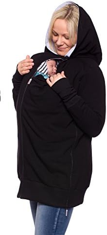 Milchshake 3in1 carrying jacket, made of bamboo-cotton-sweat fabric "Yonas" -  Black - XX-Large