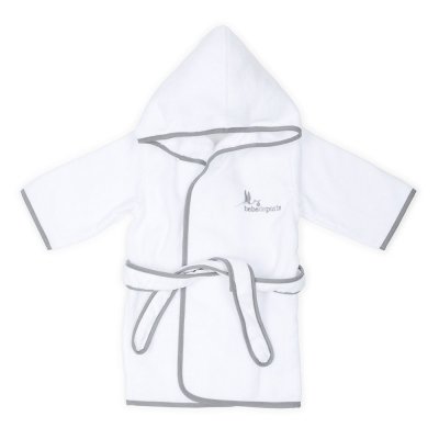 Bathrobe for baby girl or boy-baby gift- BebeDeParis- Grey- 100% coton - size: 3-6 months-newborn gift