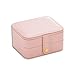 Produktbild Chengzuoqing Schmuckkästchen Koffer und Aufbewahrung Mini Leder Zwei-Schicht tragbare Aufbewahrungsbox Schmuckschatulle gibt Ihnen das Liebste Geeignet für Züge, Hotels, Reisen (Farbe : Rosa)