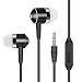Produktbild Kopfhörer Draht Kolben Dual-Treiber | Dynamischer Monitor Sport Ohrhörer | Kupfer Ohrbügel Ohr Typ In Silikon | mit Mikrofon | Speaker 4D Metallisches Surround Sound Headset | 3.5mm (Schwarz)