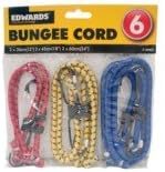 Edwards Bungee Cords Pack of 6 in Different Sizes