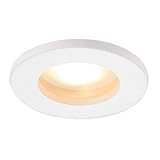 PURISTISCHES DESIGN: Das Gehäuse um den Deckenspot ist in robuster Bauweise aus Aluminium gefertigt und passt durch modernes Design in jeden Wohnraum, egal ob Wohnzimmer, Esszimmer, Flur, Schlafzimmer, Küche oder Keller. Dank der IP65-Schutzart ist der Einbau-Strahler auch für Feuchträume geeignet.