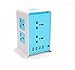 Produktbild Power Strip Vertical Socket Board 2 Lagen 8 Buchsen 4 USB Extension Overload Schutz Lightning-Proof Buchse für Heim-und Büro-Appliances , blue