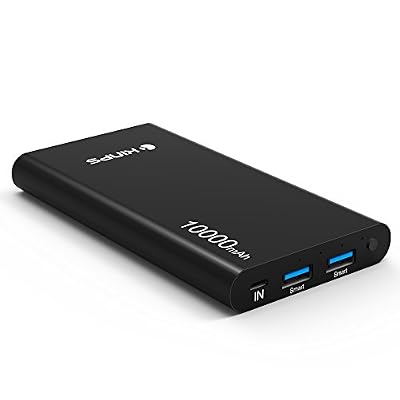 Kinps® Batterie Externe 10000mAh Double USB de Secours Chargeur Portable avec LED Power Bank Output Intelligent pour iPhone 7 / 7 Plus/ 6 / 6 Plus / 6s / 6s plus / 5 / 5s / 5c / SE / iPad Pro, Air, iPad mini, iPod nano, iPod Touch, Samsung, HTC et Les Au…