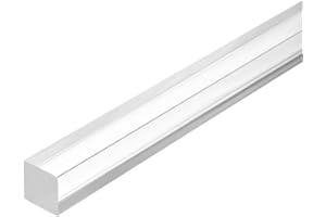 TOP-VIGOR 2Pcs Acrylic Square Rod, 15mm x 15mm x 350mm Solid Plastic PMMA Bar Stick Acrylic Strip Rods for DIY Crafts Clear