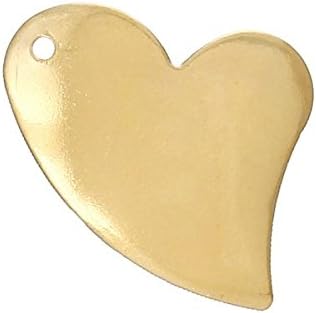 Pack of 50 Brass Blank Tags Heart Stamping Blanks