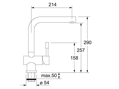 Franke Atlas Edelstahl massiv Niederdruck Armatur Wasserhahn Mischbatterie Küche - 2