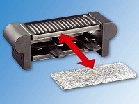 Rosenstein & Söhne Raclette für 2 mit Grillaufsatz & heißem Stein, 350 Watt - 5