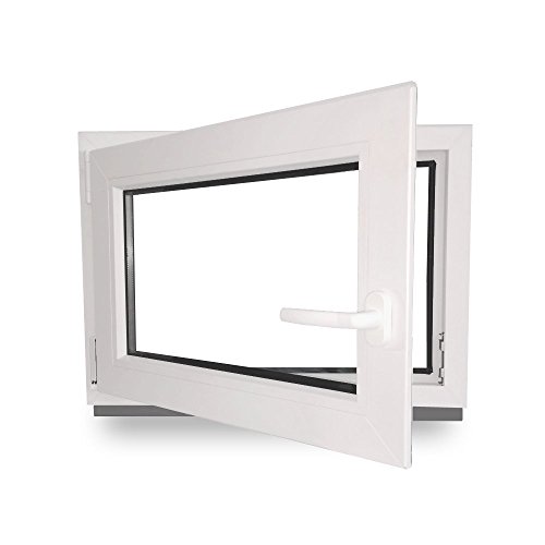 Kellerfenster - Kunststoff - Fenster - weiß - BxH: 100 x 50 cm - DIN links- 2-fach-Verglasung - Wunschmaße ohne Aufpreis - Lagerware