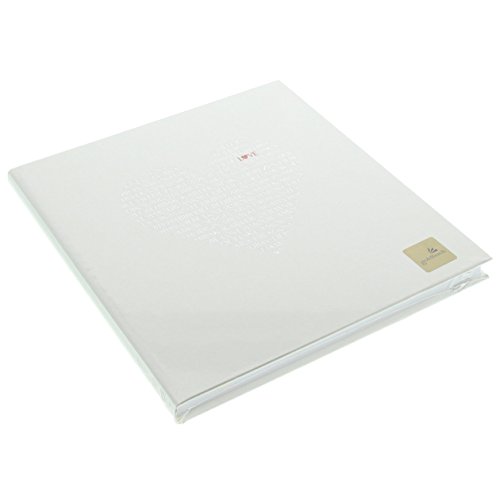 Goldbuch Gästebuch mit Lesezeichen, Love, 25 x 23 cm, 176 weiße Blankoseiten Schreibpapier, Beschichtetes Papier mit Silber- und Rotprägung, Weiß, 48080 - 7