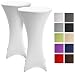 Produktbild Beautissu 2er Set Stretchhusse Stehtisch Stella Ø 70-75 cm - Edle Stretch Stehtischhusse als Husse Tischüberzug in Weiß