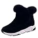 Produktbild JUSTSELL_Schuhe Damen Stiefeletten,Frauen Einfarbig Hoheschuhe Sneaker Rauleder-Optik SchlKunstlederfstiefel Runder Kopf Booties SKunstlederer Warm Stiefeletten für Winter