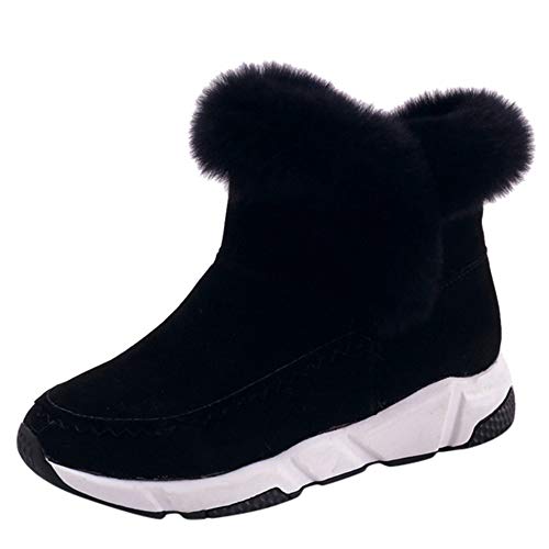Preisvergleich Produktbild JUSTSELL_Schuhe Damen Stiefeletten,Frauen Einfarbig Hoheschuhe Sneaker Rauleder-Optik SchlKunstlederfstiefel Runder Kopf Booties SKunstlederer Warm Stiefeletten für Winter