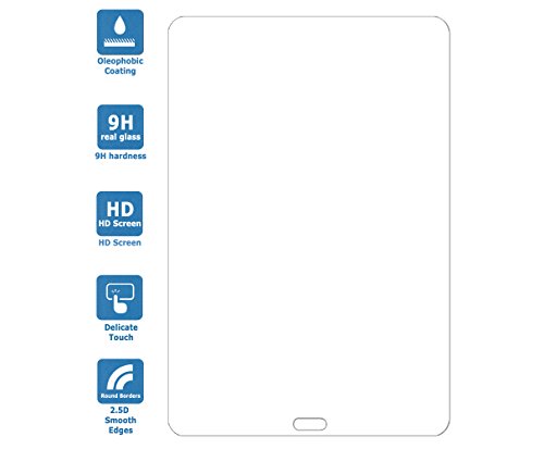 PREMYO Samsung Galaxy Tab A 9.7 Panzerglas. Galaxy Tab A 9.7 Schutzfolie mit Härtegrad 9H und abgerundeten Ecken 2,5D. Tab A 9.7 Schutzglas - 2