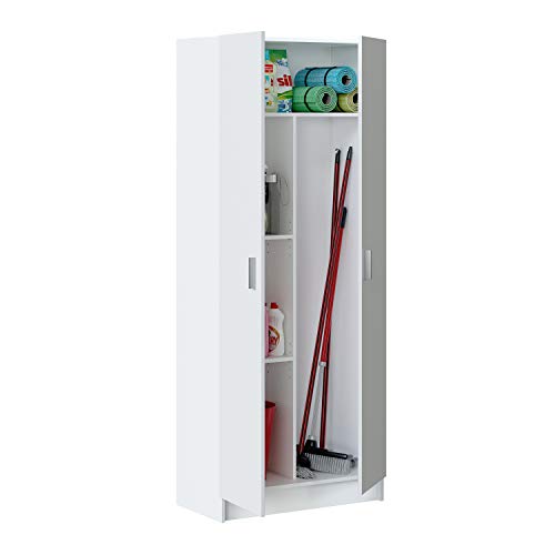 Easy Home 13 CASA Meuble Range-Balai Kawai A6 Blanc