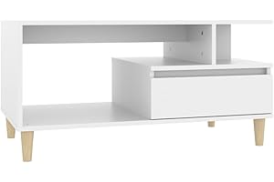 ‎VIDAXL vidaXL Stolik kawowy, biały 90x49x45 cm, materiał drewnopochodny