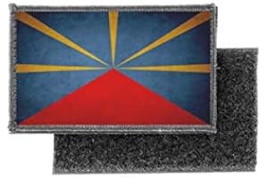 AKACHAFACTORY Patch ecusson imprime badge vintage drapeau ile de la reunion