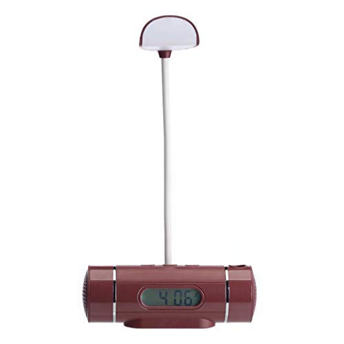 Preisvergleich Produktbild Lichtwecker mit Stifthalter LED Musik Tischlampe Flexibler Hals Wecker Schreibtischlichter Anzeigezeit Berühren Dimmen Pünktlich Bericht Schlummerfunktion USB Wiederaufladbare Nachtbeleuchtung,Brown