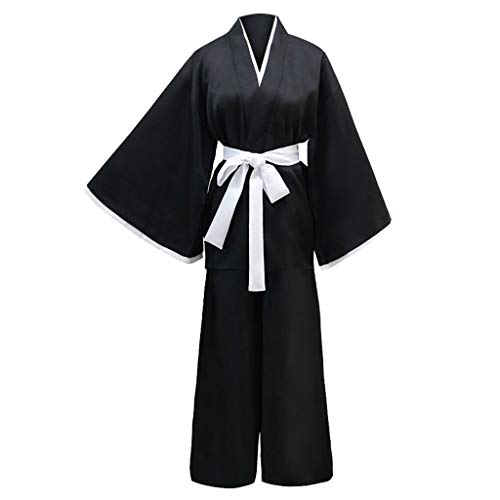 LGHOVRS Costume De Femme Col en V Couleur Unie à Manches Longues SéRie Japonaise De Kimono Japonais Costume DéContracté Chemisier