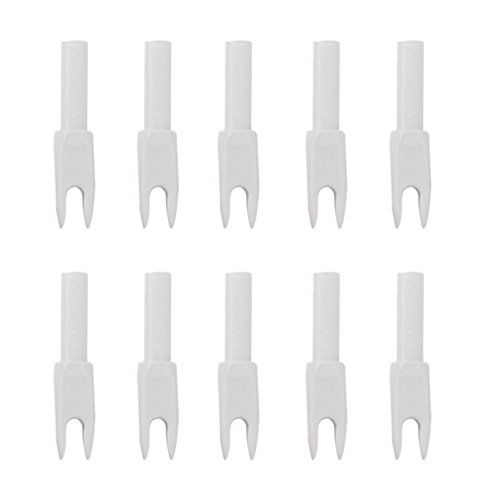 10pcs Encoche de la Flèche en Plastique Accessoire pour Tir à L'arc - Blanc