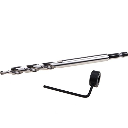 EgoEra® 1/4 „Sechskantschaft Ersatz Holz Bohrer/Holzbohrer/Elektrobohrer/Spiralbohrer/Stufenbohrer 3/8″(9.5mm) 7“ (17.8cm) Länge für Handbuch Tasche Loch System - 4