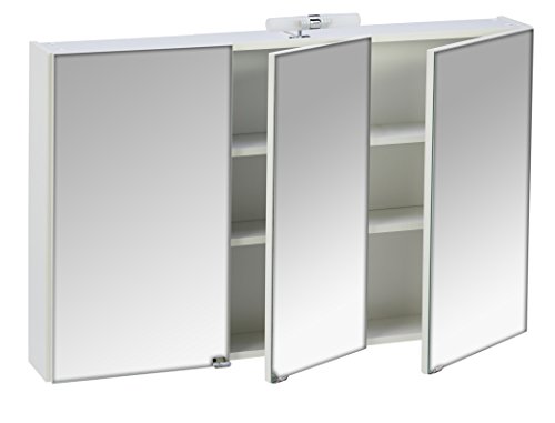 Posseik 5439-76 Spiegelschrank 3-türig, 110 x 68 x 16 cm, weiß - 4