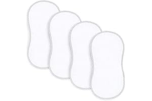 Comfy Cubs Paños de bambú orgánico para eructos, paquete de 4 unidades, grandes, de 20x10 pulgadas, paños de bebé, paños de lavado para niñas y niños (blanco, paquete de 4)