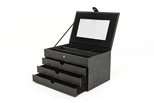 Preisvergleich Produktbild Ambassador Unisex-Schmuckkasten Kubic Kunststoff schwarz-1077-90