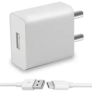 Fast Type C Charger for Huawei MediaPad M5 Lite, Lenovo Tab V7, Samsung Galaxy Tab S5e, Samsung Galaxy Tab S3 LTE, Samsung Galaxy Tab S5e LTE Charger Original Adapter Like Mobile Charger | Power Adapter | Wall Charger | Fast Charger | Android Charger Hi Speed Travel Charger With 1 Meter USB Type C USB Charging Data Cable (2.5 Amp,SYS3, White)