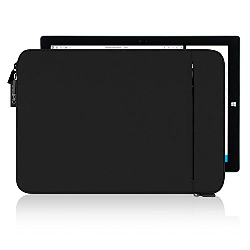 Incipio ORD Sleeve Schutzhülle für Microsoft Surface Pro 3 / Pro 4 / Pro (2017) [Microsoft lizensiert | Gepolstert | Nylon | Außentasche | Stylus-Schlaufe] – Schwarz - 3
