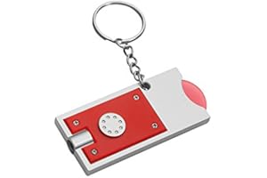 ONE SHOP di Bracalente Piero Portachiavi multifunzione con torcia Led disco in plastica estraibile per carrello spesa può contenere moneta da 1 euro (2 PEZZI)
