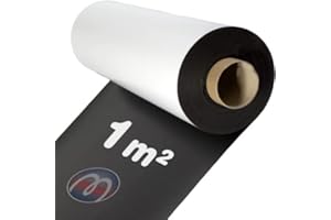 MAGNOSPHERE Feuille magnétique Caoutchouc aimanté BLANC MAT - 0,4mm x 1m x 1m - Plaque aimantée - Aimant flexible blanche imprimable avec impression numérique - repositionnable sur toutes surfaces métaliques
