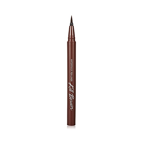 Clio Kill Waterproof Pen Liquid Eyeliner - Long-Lasting, Precise, Smudge-Proof, Quick-Drying, Rich Colour - 04 Maroon Brown
