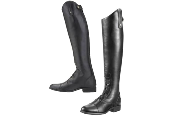 JIAYUTOO Bottes d'équitation rétro en cuir synthétique avec fermeture éclair arrière pour femme Grande taille à lacets Bottes d'équitation
