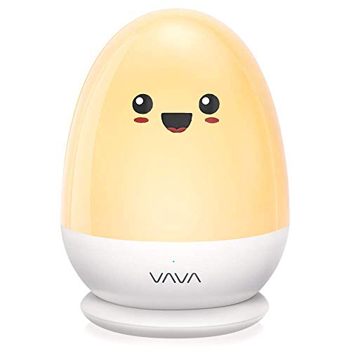 Luce Notte Bambini VAVA Lampada Notturna, Abat-jour per Allattamento (Impermeabile IP65, ABS+PC, 200 Ore di Funzionamento, Luminosità, Colore Regolabili, Modalità SOS, Controllo Touch, Timer)