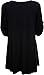 Womens Plus Size Scoop Neck Short Sleeve Flared Ladies Long Plain Top - Black - 18