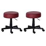 MY1MEY Tabouret de Travail de beauté Office, Tabouret de Travail, Chaise de Travail, Coussin rembourré Nielen 5 Griffes pour Ascenseur de Spa de Laboratoire Clinique 42-63cm 4 Couleurs (Couleur: rou