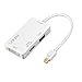 Price comparison product image [Mini DP 1.2 Version/4Kx2K Full HD] VicTsing Mini DisplayPort (Thunderbolt Port Compatible) to HDMI/DVI/VGA Male to Female 3-in-1 Adapter DisplayPort 1.2 Enables Full 4K x 2K Resolution, 3D Stereo Beyond Full HD Compatible for Apple Mac Macbook Pro Air iMac Microsoft Surface Pro - White