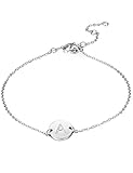 BESTEEL Bracelets en Acier Inoxydable pour Les Femmes Filles initiales Bracelet Bracelet Lettre A 16.5+5CM