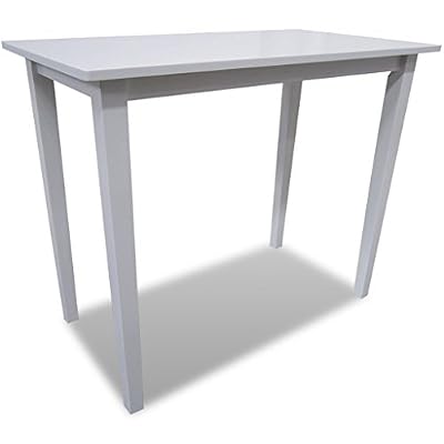 vidaXL Table de bar blanche en bois