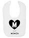 Heart Letter Is For Name Personalised Velcro Fastening Baby Bib