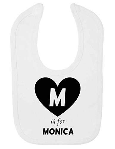 Heart Letter Is For Name Personalised Velcro Fastening Baby Bib