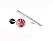 1 Set of Silver Professional Remove Blackheads Pins and Earpick Stainless Steel Straight/ Bend Acne Tweezers Curved Blemish Extractor Tool With Black Zipper Bag for Ear Cleaning Service and Acne Zit(8Pcs)